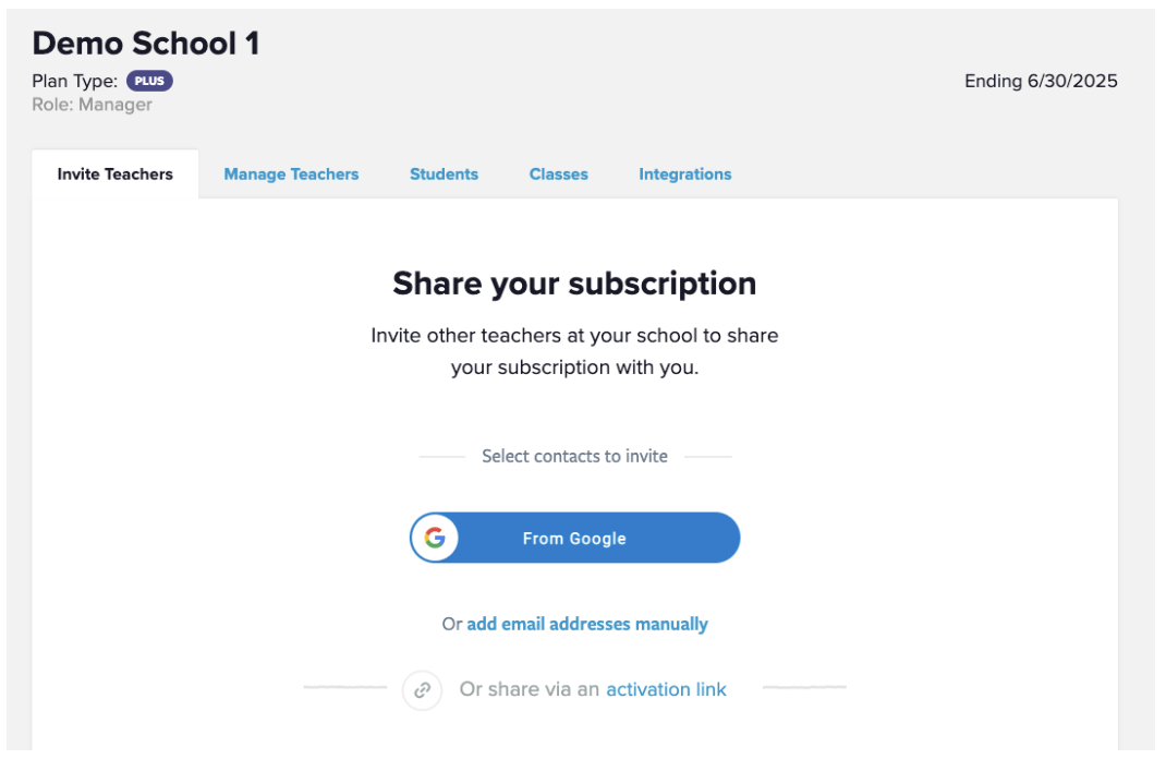 Inviting other teachers to join my subscription