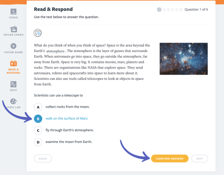 Using the Read & Respond