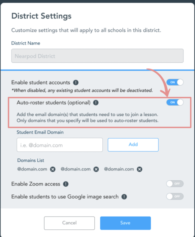 Auto-rostering for Student Accounts in Nearpod