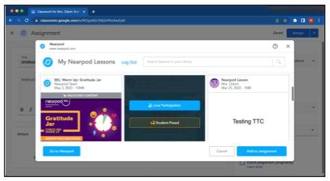 Nearpod Add-On for Google Classroom