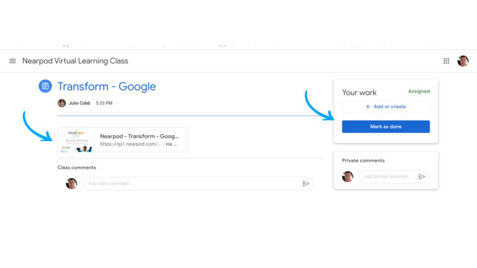 Adding a Nearpod lesson to Google Classroom