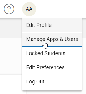 Manage Apps & Users Page