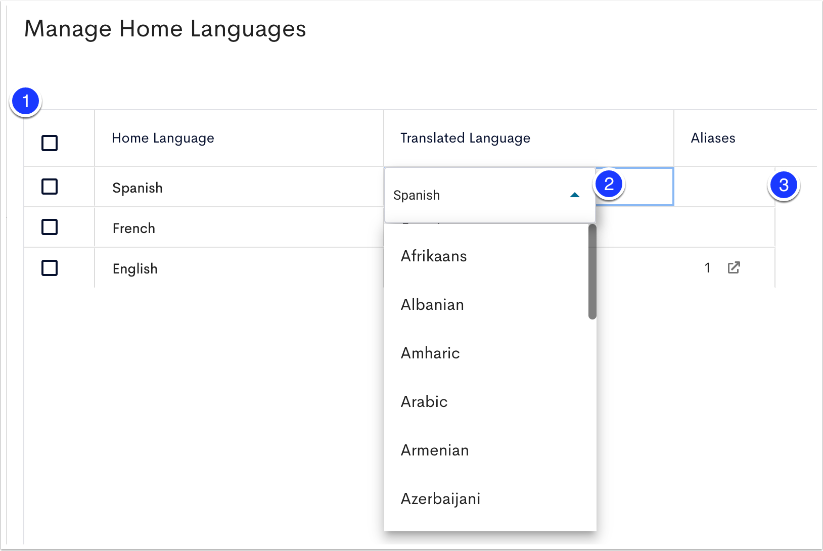 Configuring Home Languages