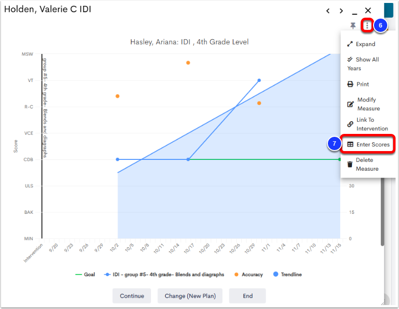 Enter and Edit Monitoring Scores