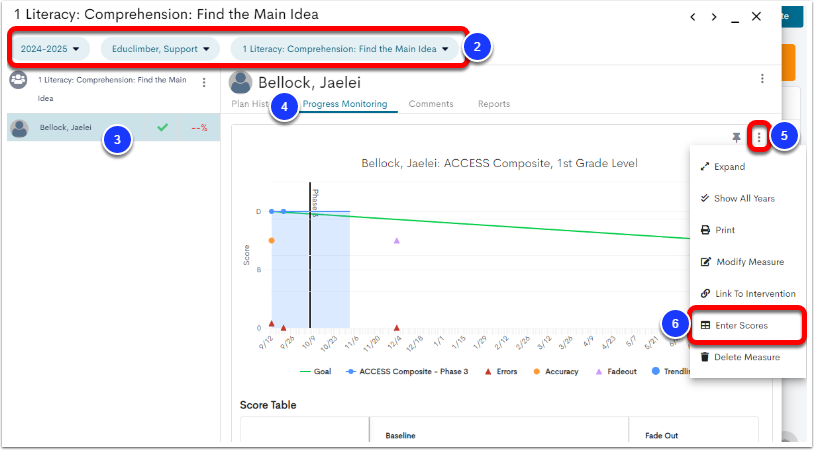 Enter and Edit Monitoring Scores