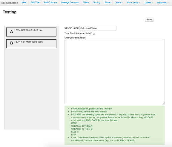 Adding Calculations on Custom Reports