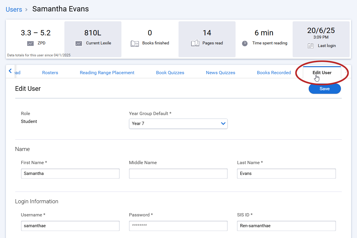 How to Edit User Information in myON (Group Administrator)