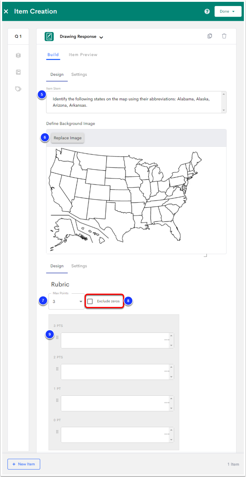 Create a Drawing Response Item