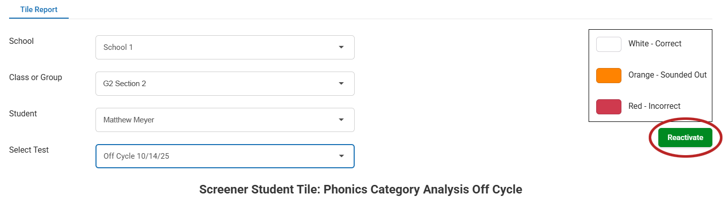 Deactivating and Reactivating Star Phonics Assessments