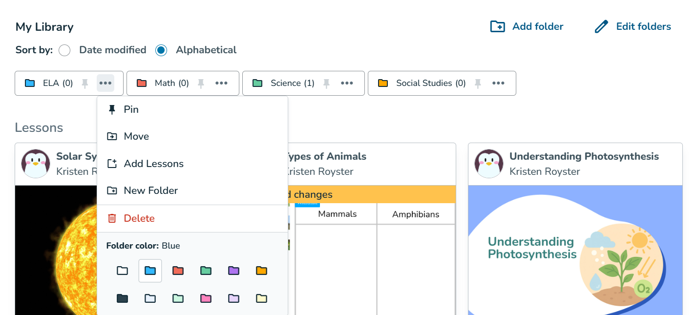 Add Folders to My Library