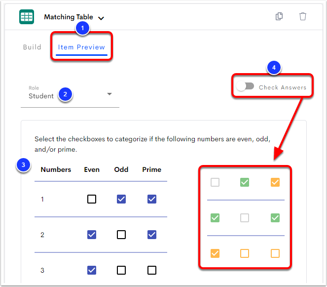 Create a Matching Table Item