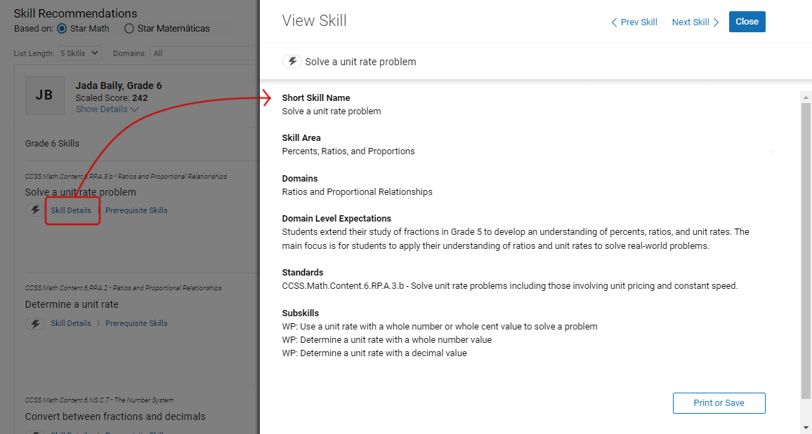 Star Record Book - Skill Recommendations - Student Recommendations