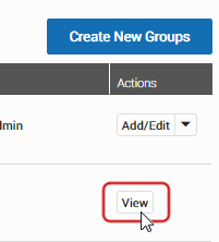 Manage Groups - Student Groups Page
