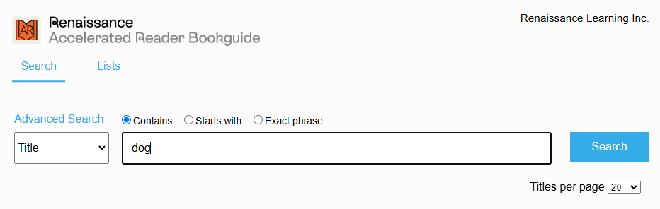 Book and Quiz Lists (AR Bookguide)