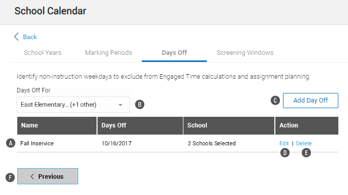 Viewing Days Off