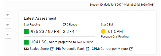 Star Record Book - Student Details Page