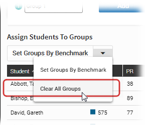 Create Groups Page - Student Selection