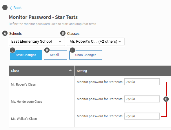 Monitor Password - Star Tests Preference