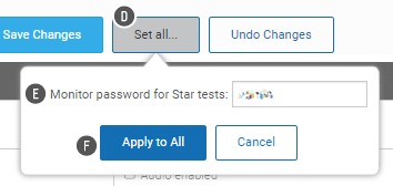 Monitor Password - Star Tests Preference