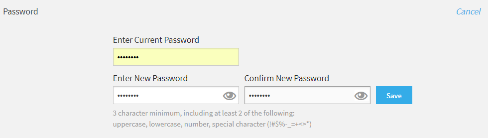 Edit Profile - Login Settings