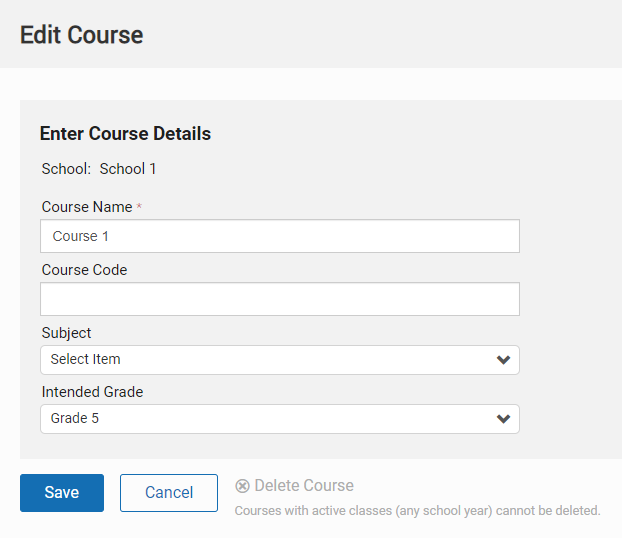 Add or Edit a Course