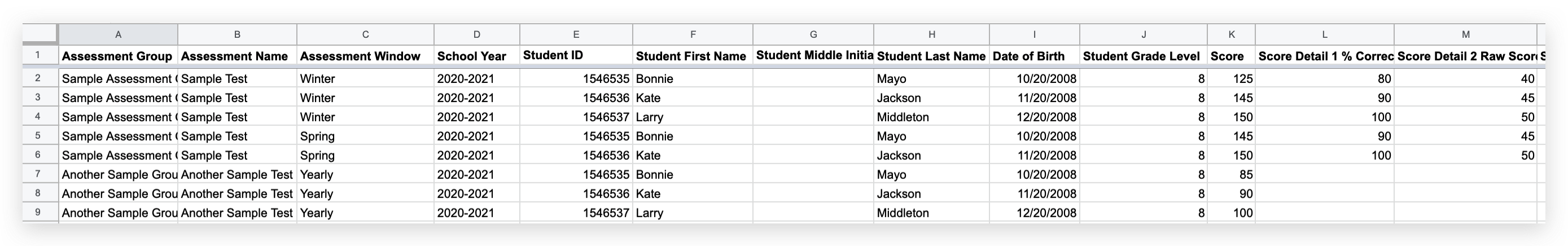 Upload a Generic Assessment File