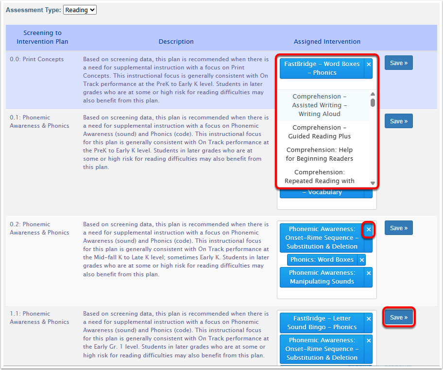 Managing Intervention Assignments (Screening to Intervention Report)