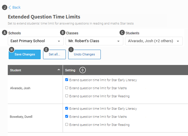 Extended Question Time Limit Preference