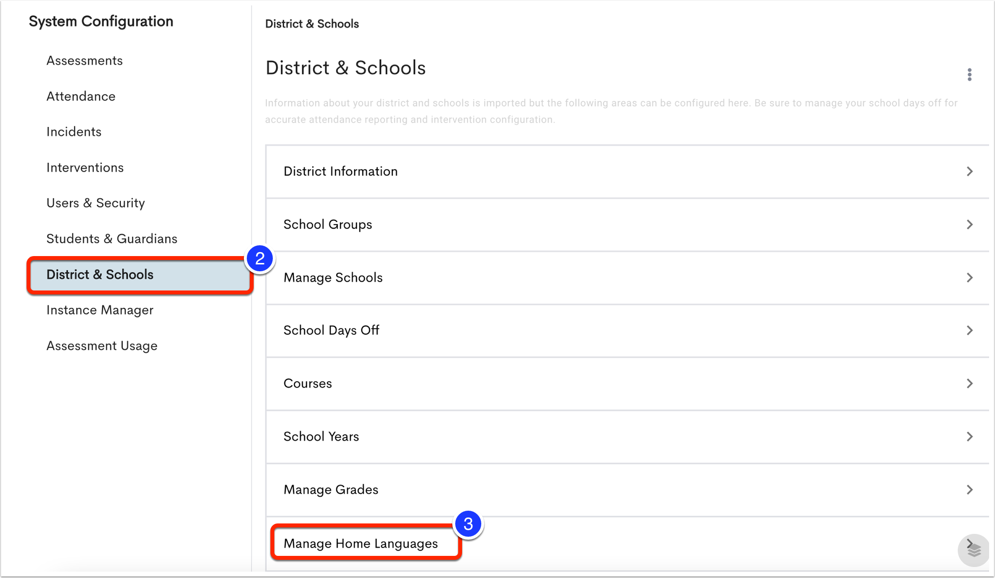 Configuring Home Languages