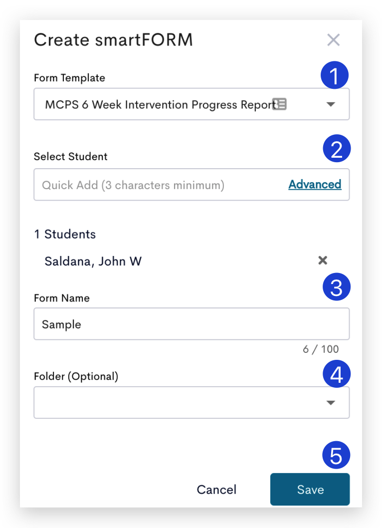 Adding smartFORMs for Students