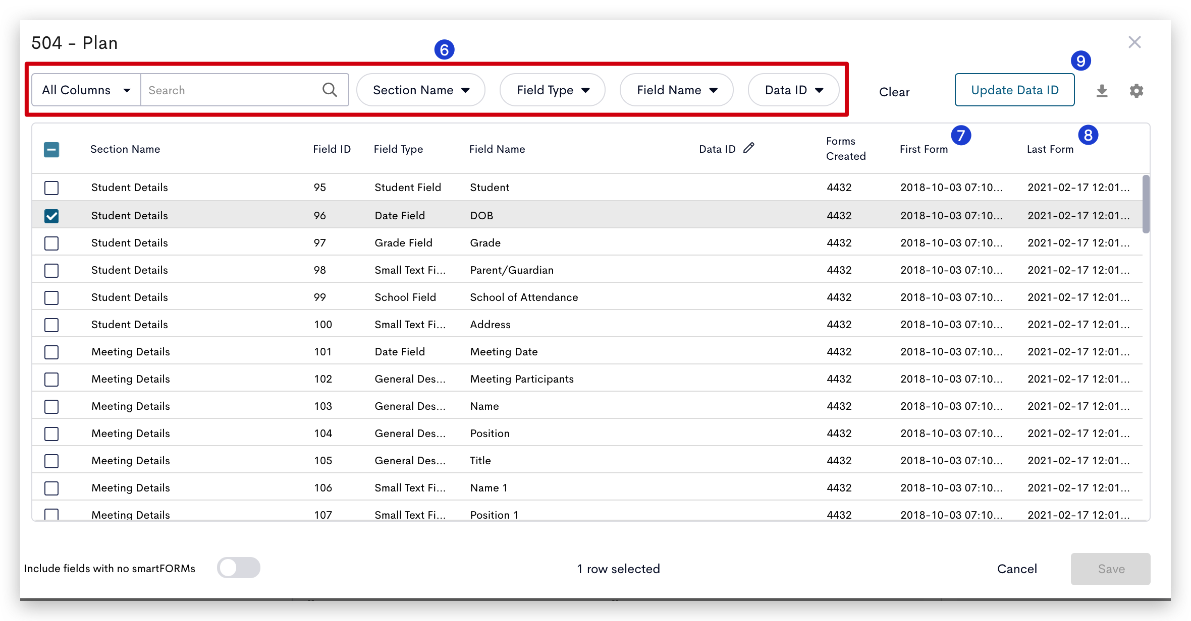 smartFORM Revision History