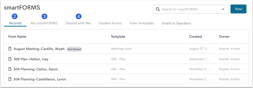 Creating and Accessing smartFORMS