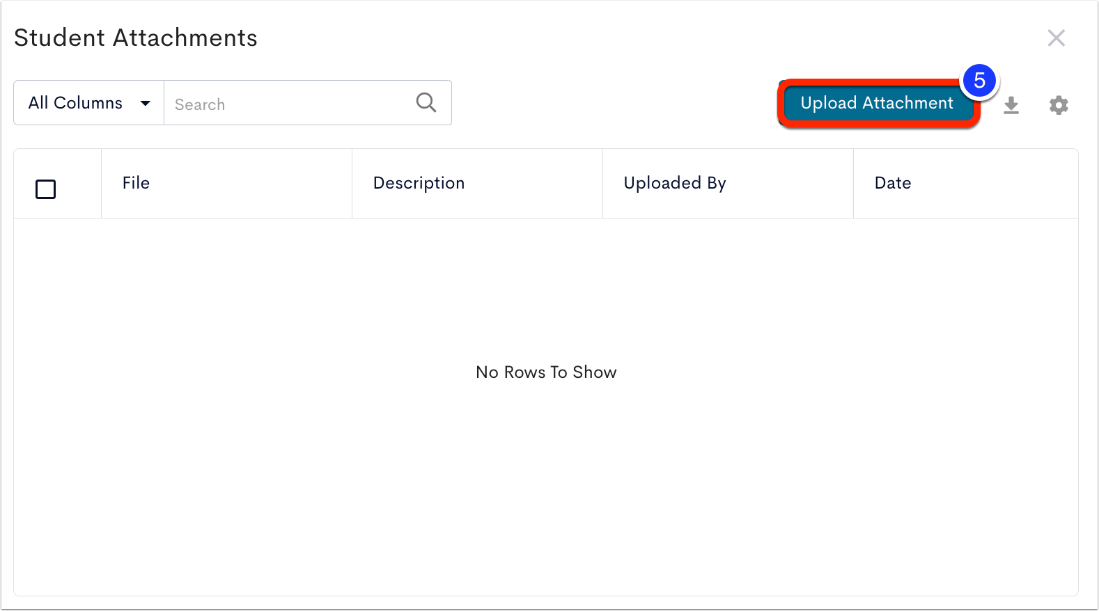 Upload an Attachment to the Student Profile