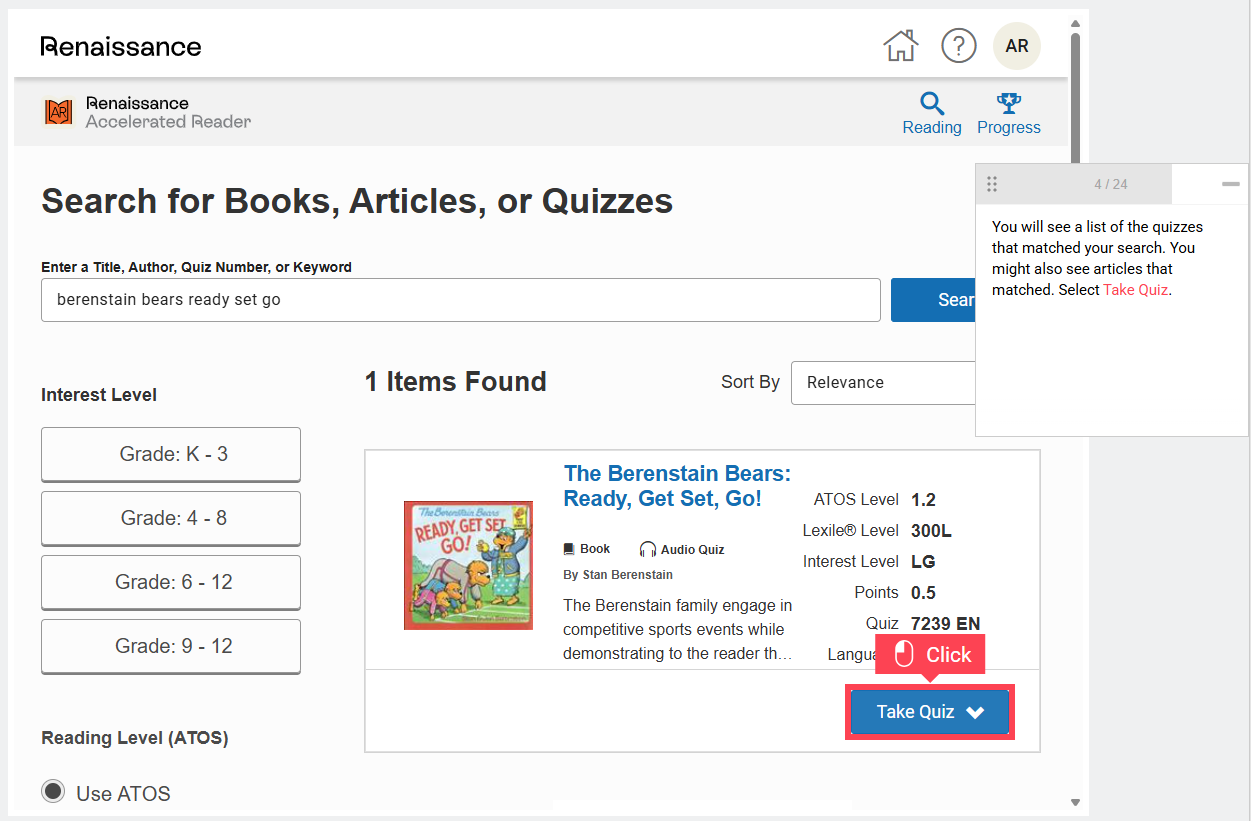 Accelerated Reader Student Tutorials