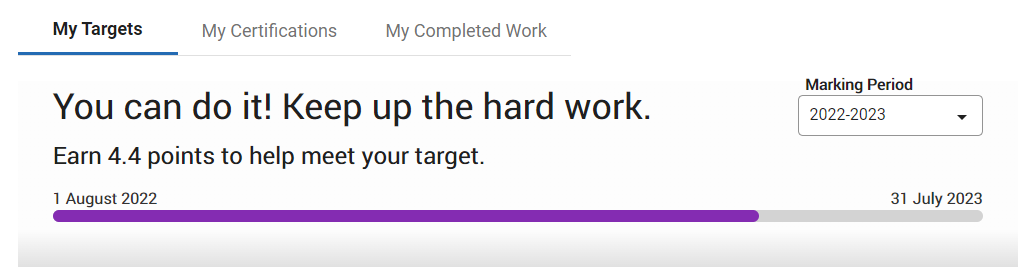 My Targets or My Progress (Bar)
