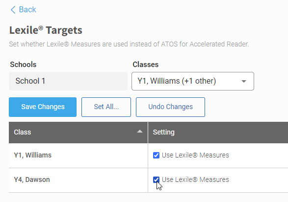 More Information on the Lexile® Targets Preference