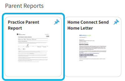 Practice Parent Report