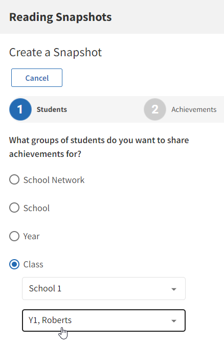 Creating Reading Snapshots