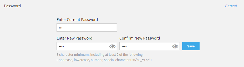 Edit Profile - Login Settings