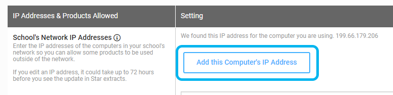 IP Addresses and Product Access