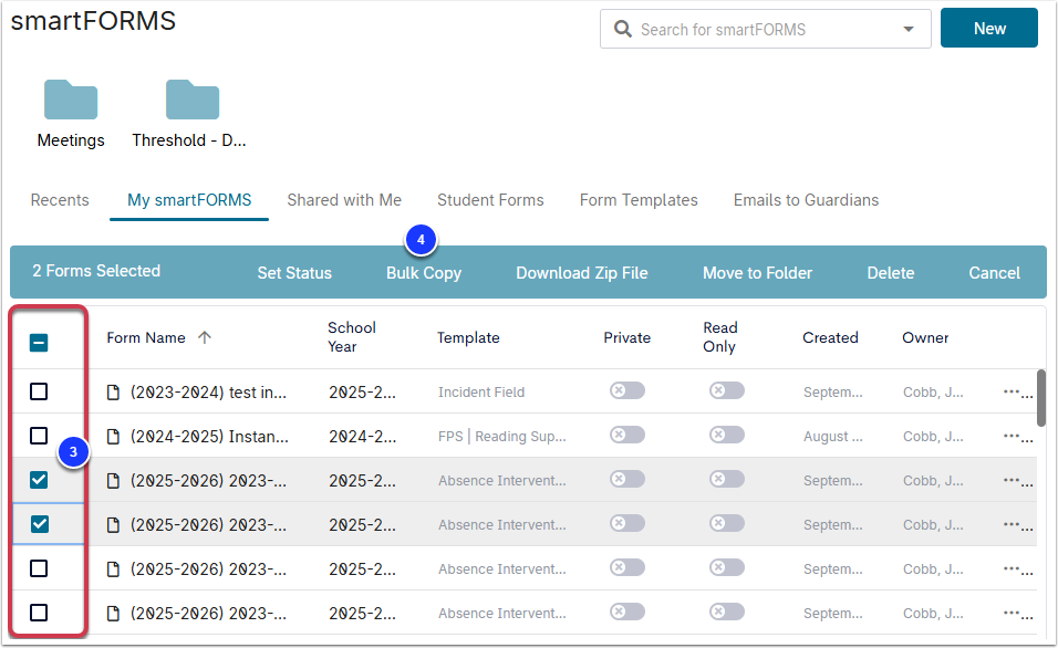 Bulk Duplicate and Copy Data to New smartFORM