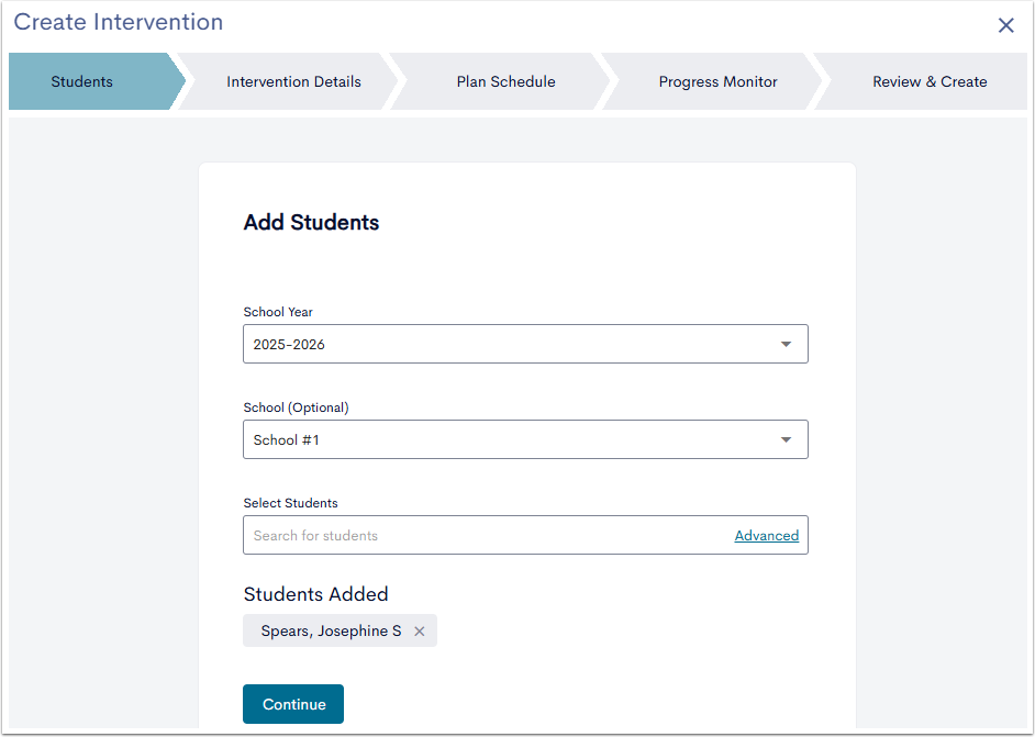 Create an Intervention Monitored by Assessment