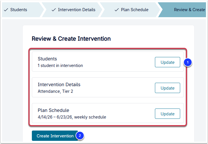 Create an Intervention Monitored by Participation
