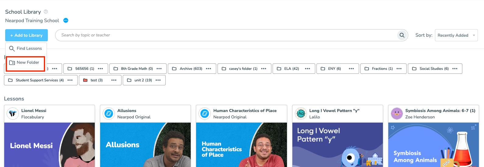 Manage shared School and District Libraries as a District Administrator