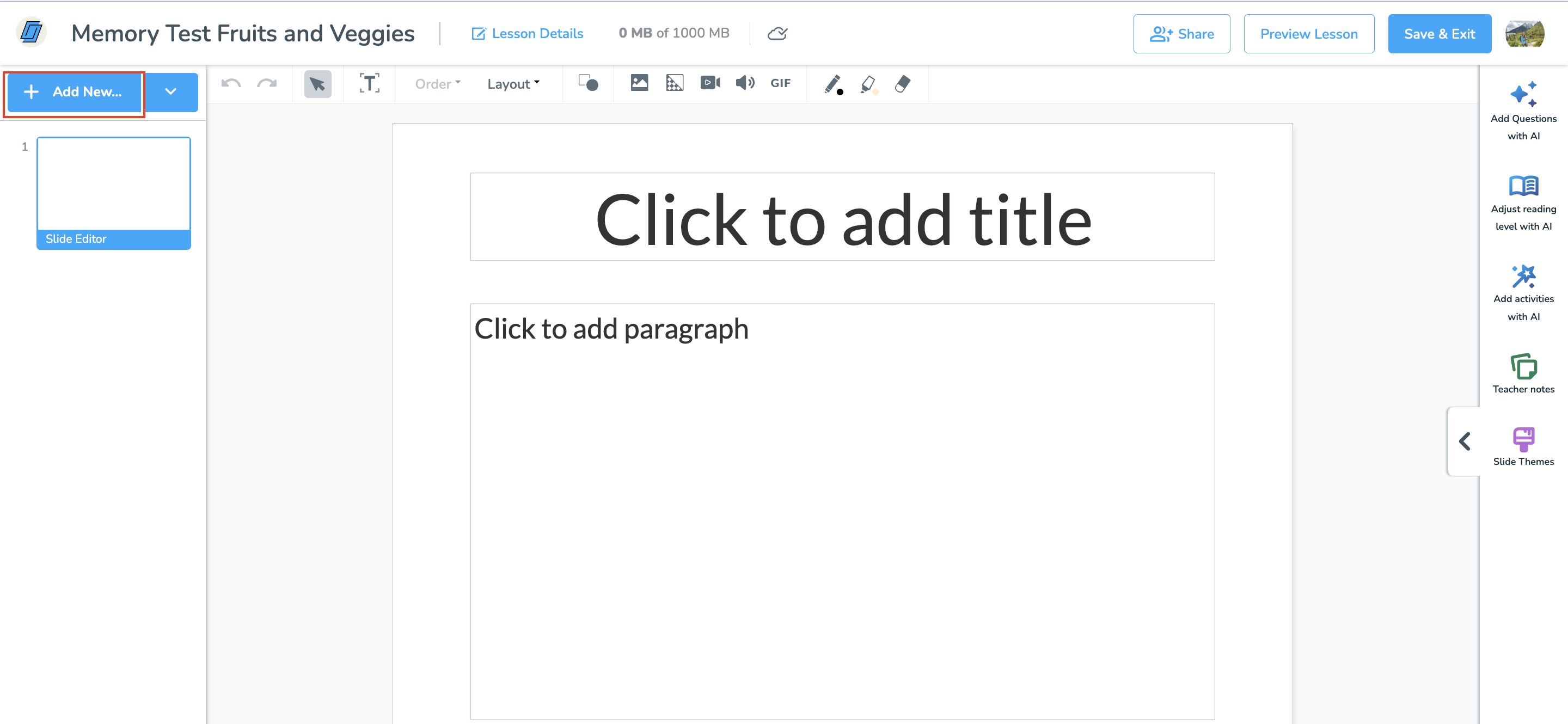 How to use a Memory Test in a Nearpod lesson
