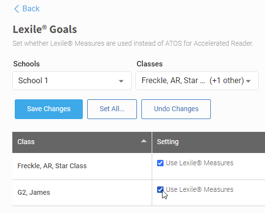 More Information on the Lexile®* Goals Preference