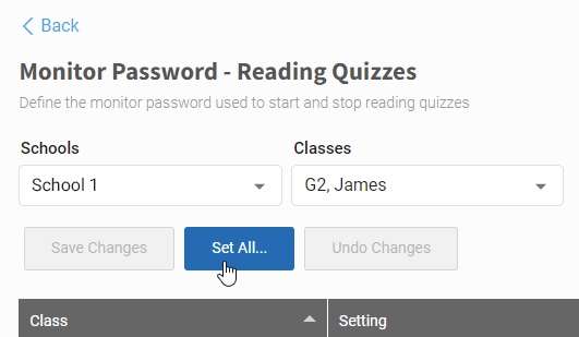 Accelerated Reader Monitor Password