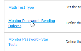 Accelerated Reader Monitor Password