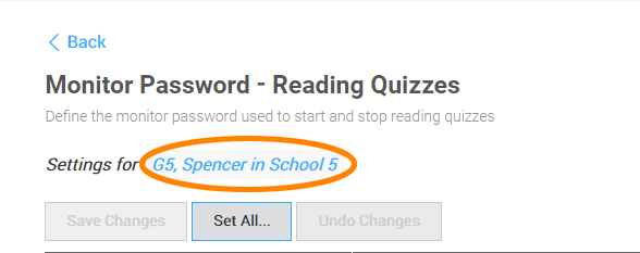 Accelerated Reader Monitor Password