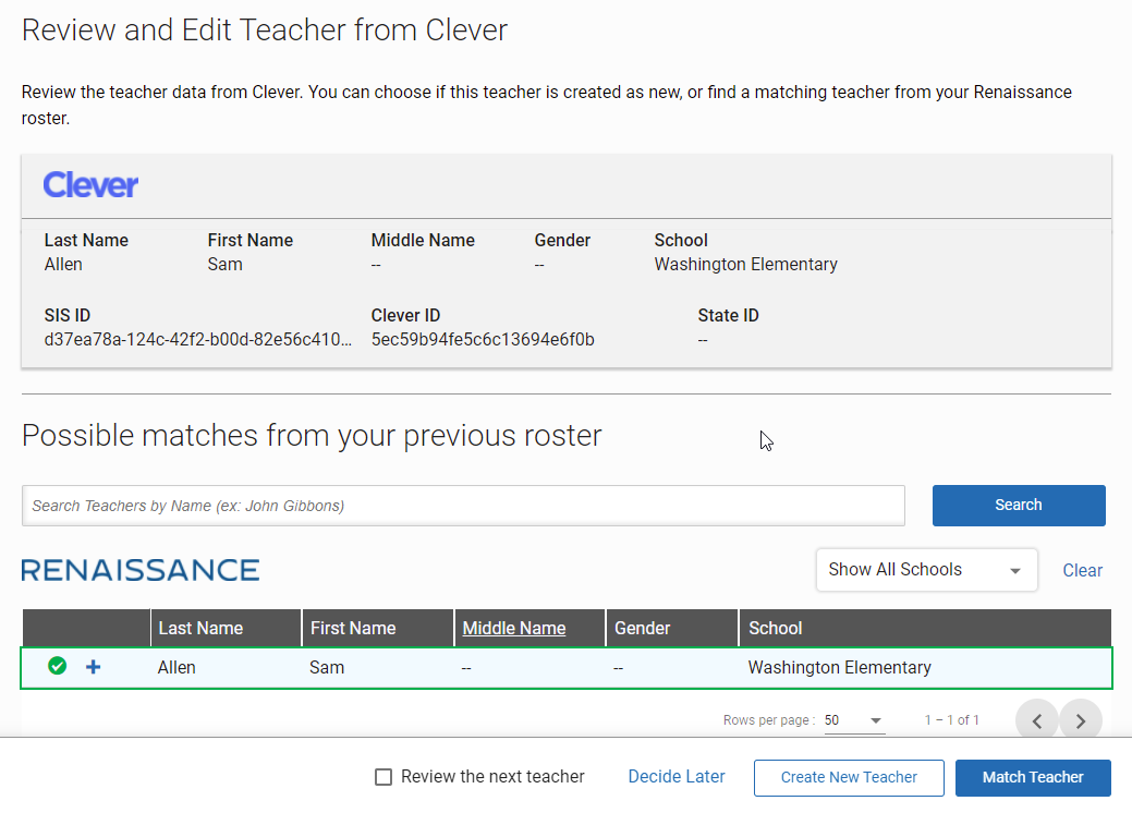 Using Clever with Renaissance Software